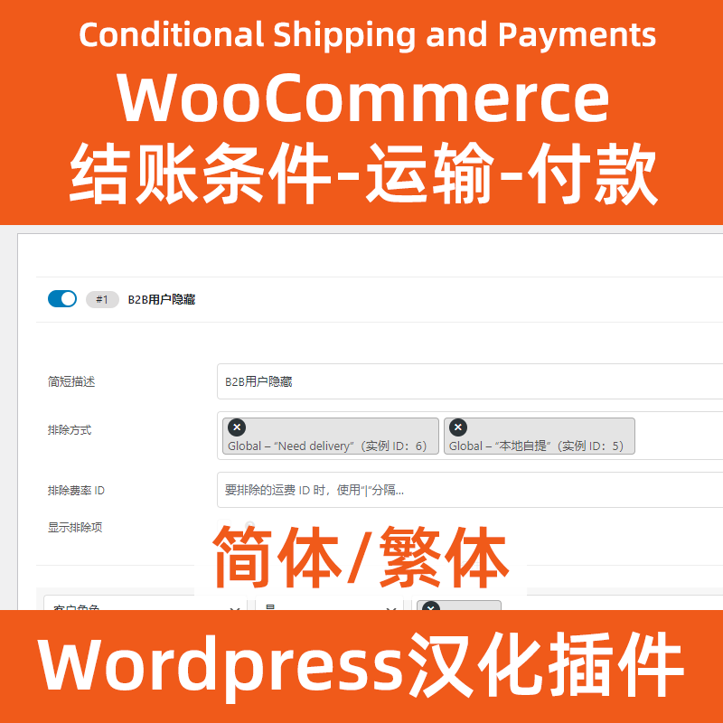 Условная доставка и оплата WooCommerceУсловия оформления заказа Woocommerce-Способ доставки-Способ оплаты